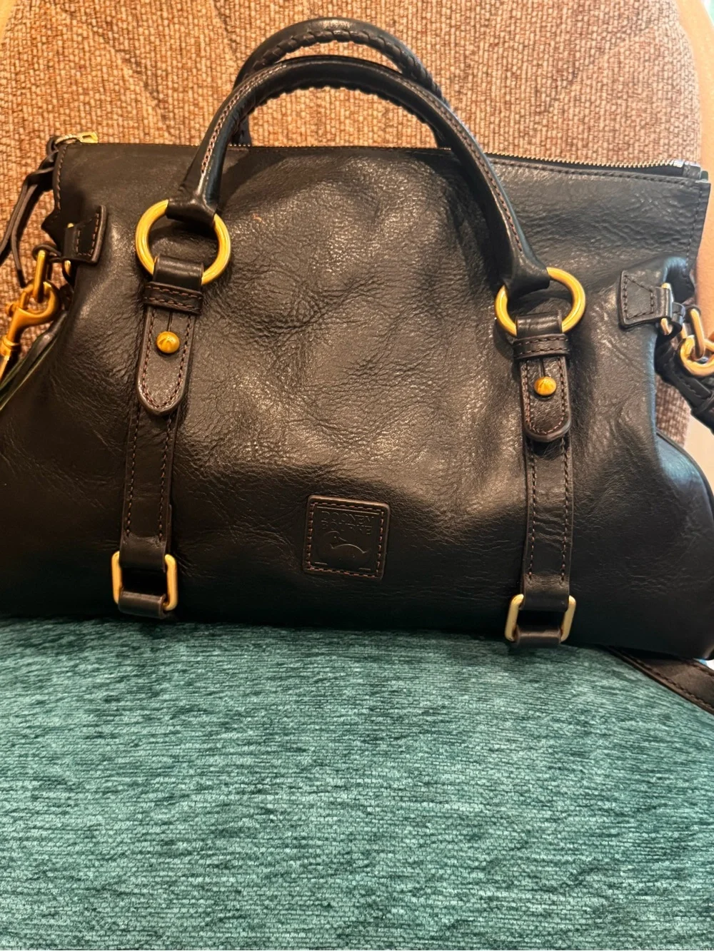 Dooney & Bourke Black Leather Large Florentine Satchel